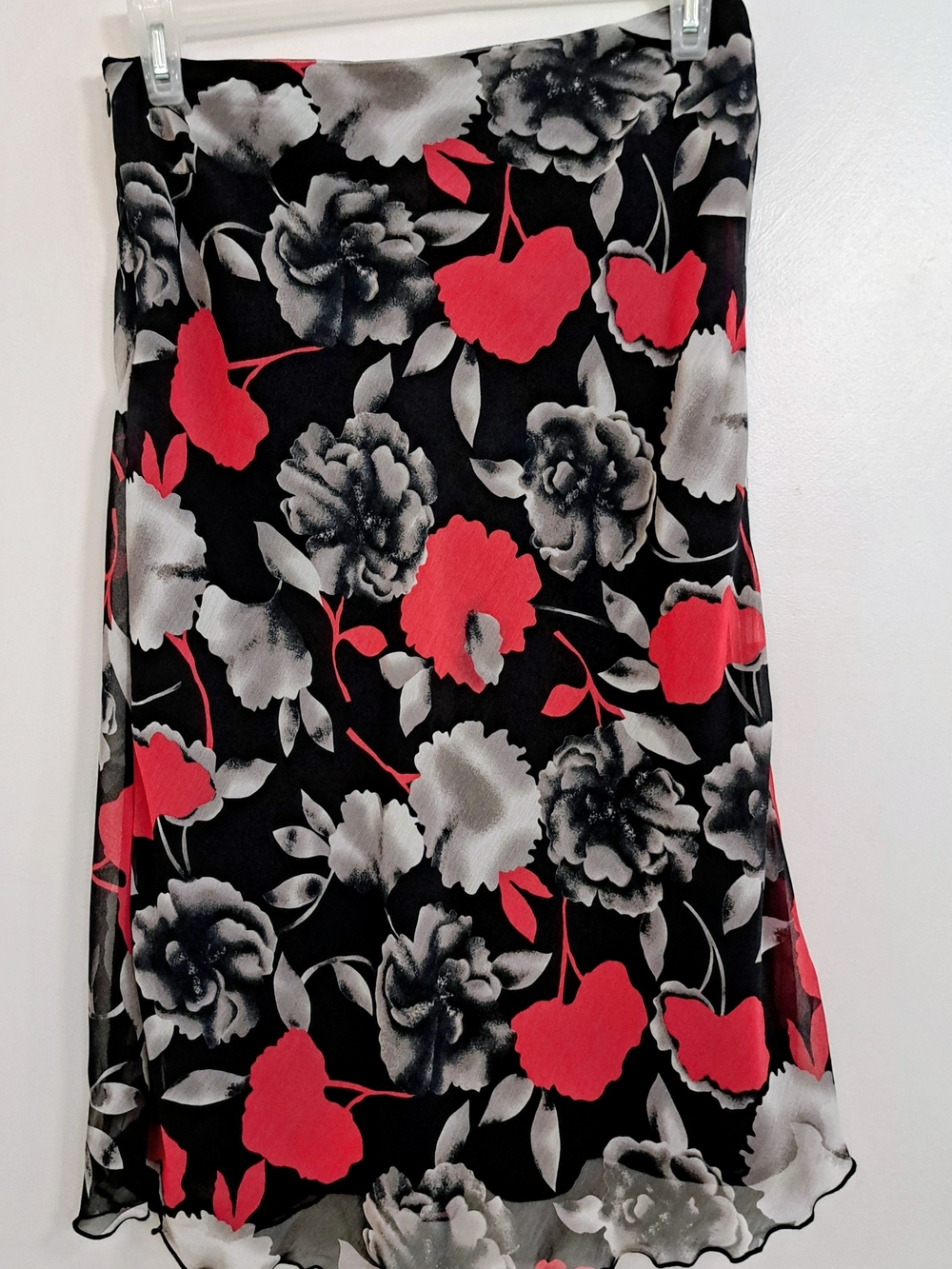 Vintage 90s Sag Harbor Whimsigoth Floral Midi Skirt - Size 8